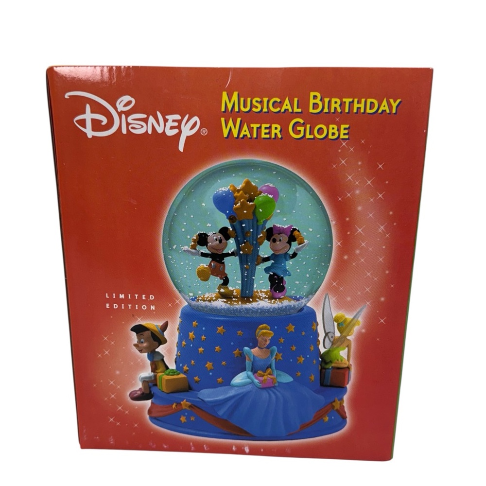 Disney Musical Birthday Water Globe Snowglobe Limited Edition 100th 2001 NEW